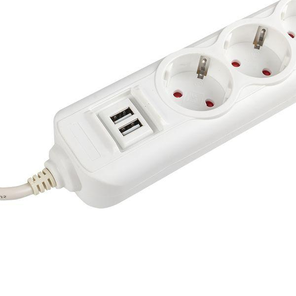 Удлинитель 4х3м 16А IP20 Эксперт 3.5кВт 2хUSB 2.1А ПВС 3х1 PROxima EKF UBA16-2USB-4-03i ТехноИмпульс