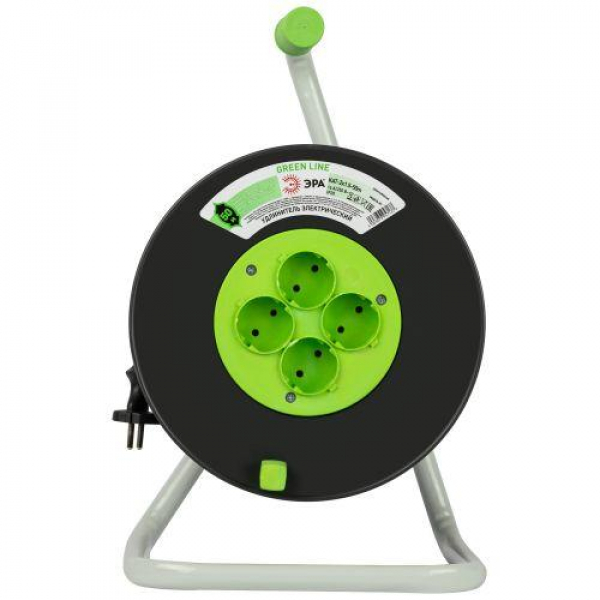 Удлинитель на пластик. катушке 4х50м без заземл. KAT-2x1.5-50m Greenline ПВС 2х1.5 Эра Б0065097 ТехноИмпульс