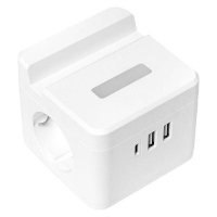 Удлинитель "Куб" 2х1.3м USB + 2Type C с быстрой зарядкой подставкой под телефон и ночником 1кв.мм EKF UBA-CUB-2-FC ТехноИмпульс
