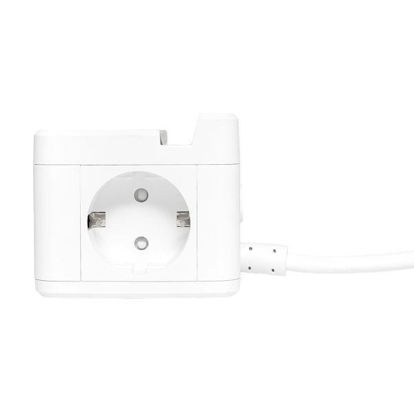 Удлинитель "Куб" 2х1.3м USB + 2Type C с быстрой зарядкой подставкой под телефон и ночником 1кв.мм EKF UBA-CUB-2-FC ТехноИмпульс