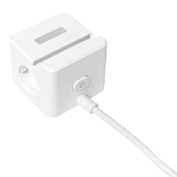 Удлинитель "Куб" 2х1.3м USB + 2Type C с быстрой зарядкой подставкой под телефон и ночником 1кв.мм EKF UBA-CUB-2-FC ТехноИмпульс