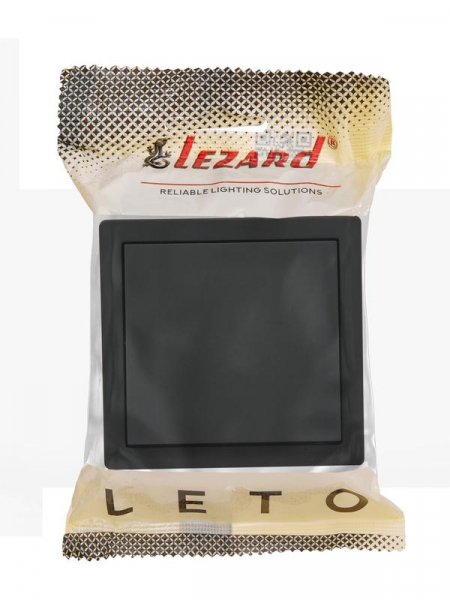 Выключатель 1-кл. ОП LETO черн. бархат LEZARD 752-4200-100 ТехноИмпульс