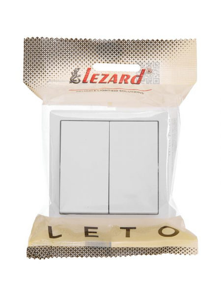 Выключатель 2-кл. ОП LETO бел. LEZARD 752-0200-101 ТехноИмпульс