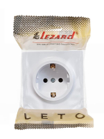 Розетка 1-м ОП LETO с заземл. ПБТ бел. LEZARD 752-0200-122B ТехноИмпульс