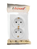Розетка 2-м ОП LETO с заземл. закрытый корпус ПБТ бел. LEZARD 752-0200-127B ТехноИмпульс