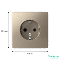 Розетка ArtGallery 16А с заземл. защ. шторки механизм шампань SE GAL000545 ТехноИмпульс