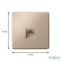 Розетка компьютерная ArtGallery RJ45 кат.6A механизм песочн. SE GAL001286 ТехноИмпульс