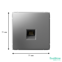 Розетка компьютерная ArtGallery RJ45 кат.6A механизм сталь SE GAL000986 ТехноИмпульс