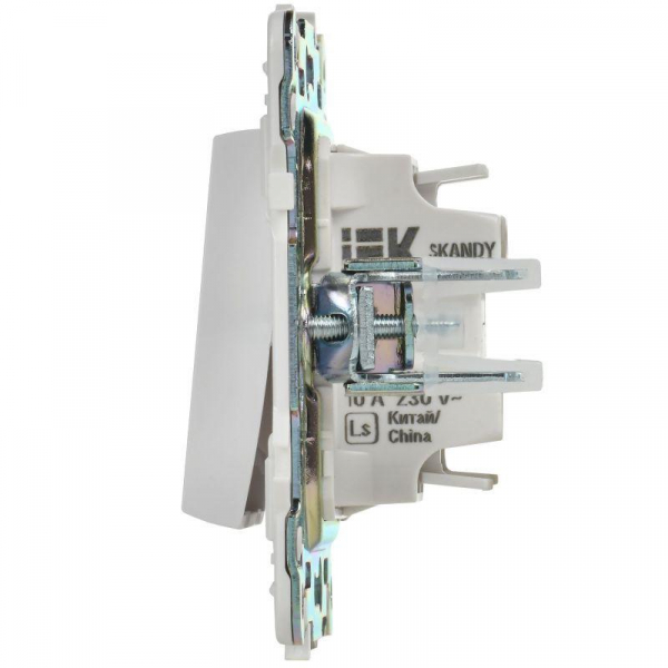 Выключатель проходной 1-кл. SKANDY 10А SK-V02W арктич. бел. IEK SK-V12-0-10-K01 ТехноИмпульс