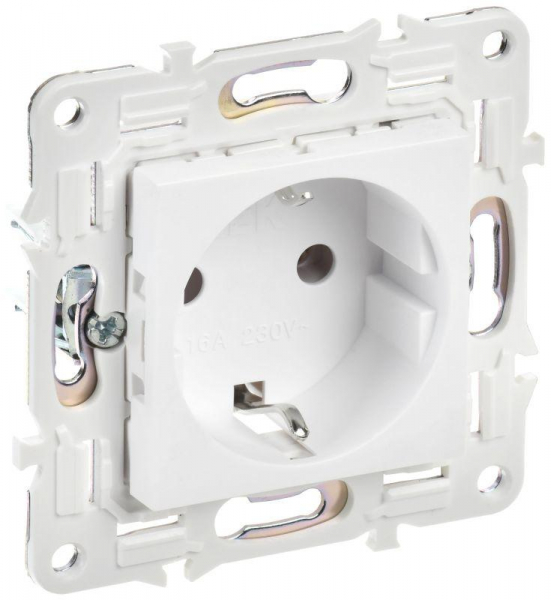 Розетка SKANDY 16А с заземл. без защ. шторок SK-R05W арктич. бел. IEK SK-R11-16-K01 ТехноИмпульс