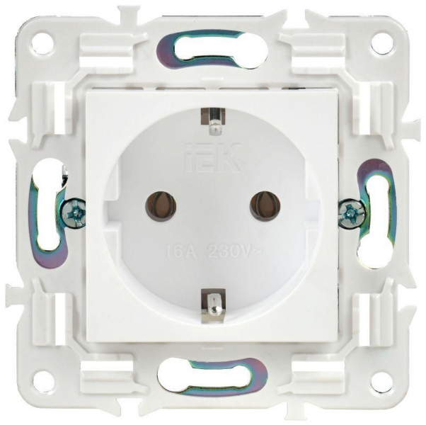Розетка SKANDY 16А с заземл. без защ. шторок SK-R05W арктич. бел. IEK SK-R11-16-K01 ТехноИмпульс