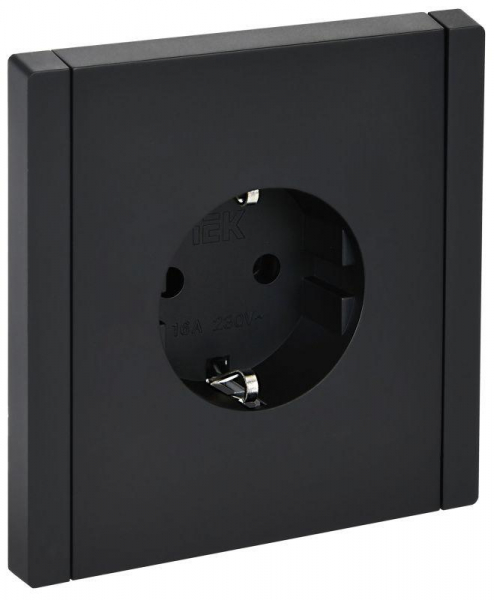 Розетка СП FORTE&PIANO FP114 16А с заземл. без защ. шторок безвинт. крепл. черн. IEK FP-R11-16-1-K02 ТехноИмпульс