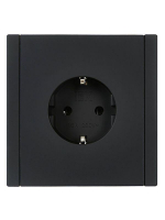 Розетка СП FORTE&PIANO FP114 16А с заземл. без защ. шторок безвинт. крепл. черн. IEK FP-R11-16-1-K02 ТехноИмпульс