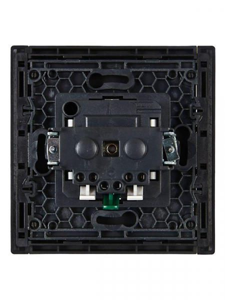 Розетка СП FORTE&PIANO FP113 16А с заземл. защ. шторки безвинт. крепл. черн. IEK FP-R14-16-1-K02 ТехноИмпульс