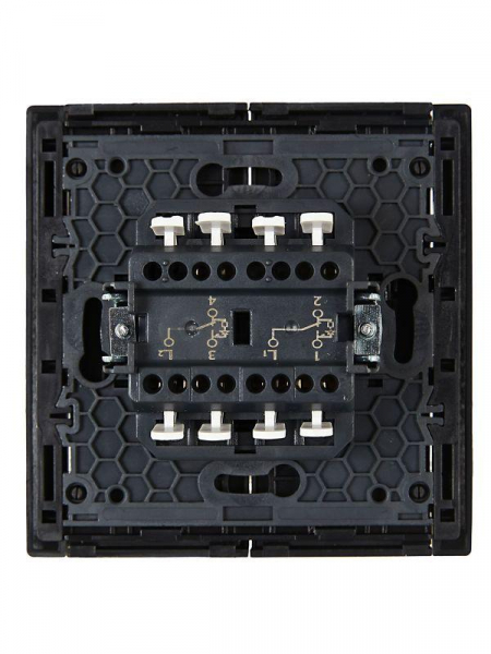 Выключатель проходной 2-кл. СП FORTE&PIANO 10А FP108 с индикацией черн. IEK FP-V22-1-10-1-K02 ТехноИмпульс