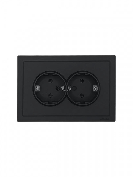Розетка 2-мест. б/з СП ZIMA IP20 16А ПБТ безвинт. зажим черн. бархат LEZARD 704-4200-128BQC ТехноИмпульс
