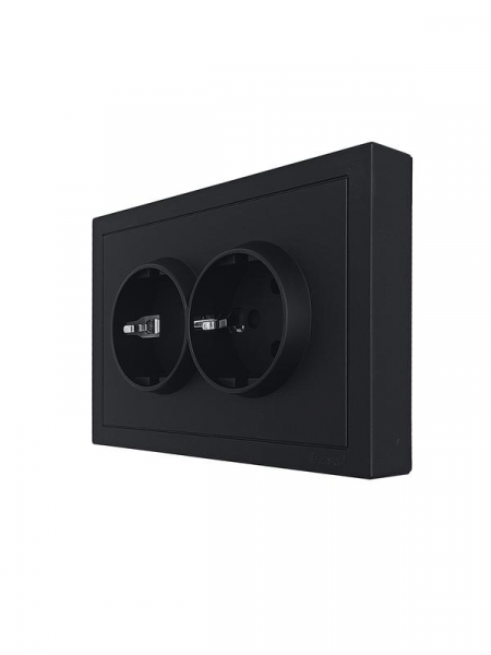 Розетка 2-мест. б/з СП ZIMA IP20 16А ПБТ безвинт. зажим черн. бархат LEZARD 704-4200-128BQC ТехноИмпульс