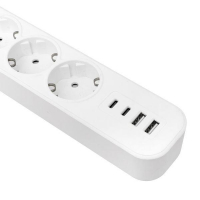 Удлинитель 5х3м IP20 2USB 2.4А+2type-C LUX 1.5кв.мм EKF UBA-LUX-503-TC ТехноИмпульс