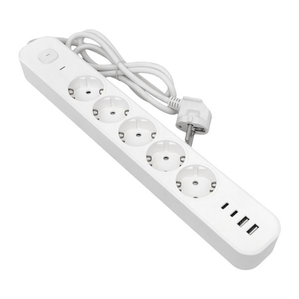 Удлинитель 5х3м IP20 2USB 2.4А+2type-C LUX 1.5кв.мм EKF UBA-LUX-503-TC ТехноИмпульс