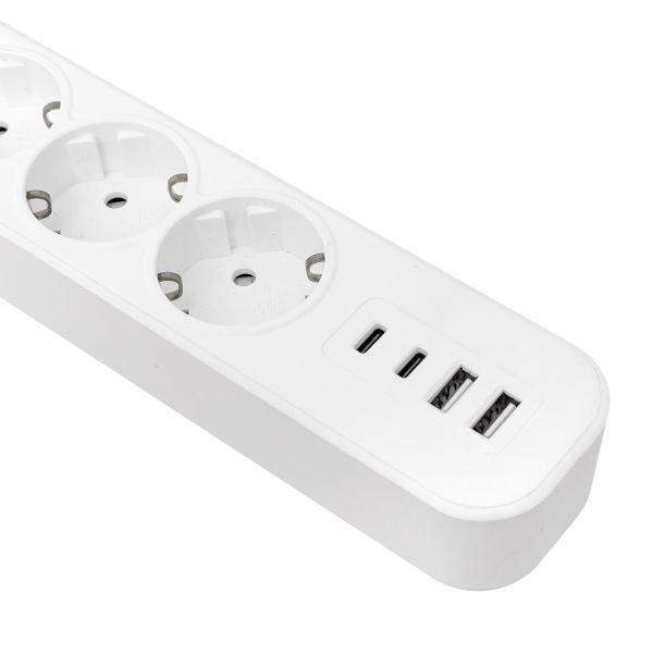 Удлинитель 5х5м IP20 2USB 2.4А+2type-C LUX 1.5кв.мм EKF UBA-LUX-505-TC ТехноИмпульс