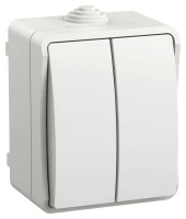 Выключатель 2-кл. ОП Форс IP54 ВС20-2-0-ФБ бел. IEK EVS20-K01-10-54-DC ТехноИмпульс