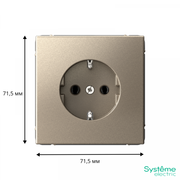Розетка ArtGallery 16А с заземл. быстрозажим. клем. механизм шампань SE GAL000543S ТехноИмпульс