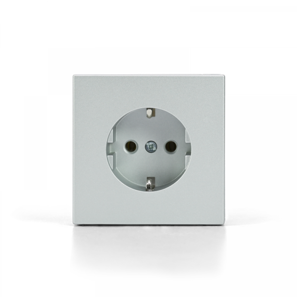 Розетка ArtGallery 16А с заземл. со шторками быстрозажим. клем. механизм алюм. SE GAL000345S ТехноИмпульс