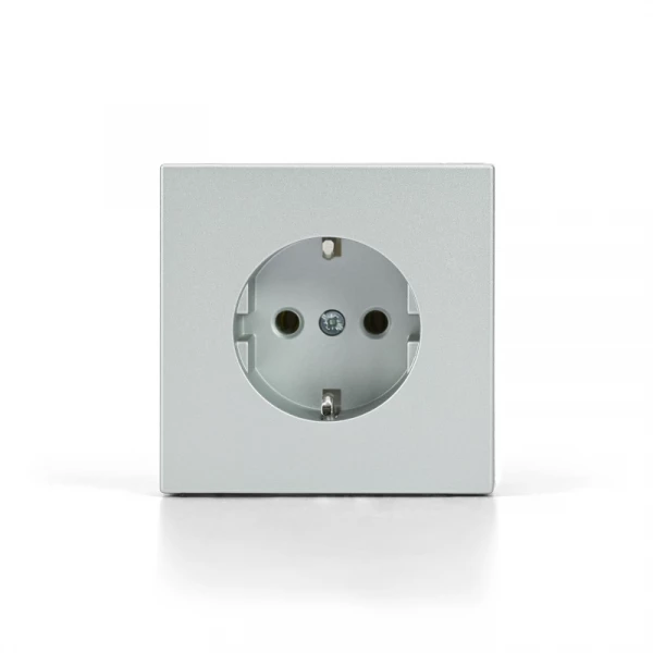 Розетка ArtGallery 16А с заземл. со шторками быстрозажим. клем. механизм алюм. SE GAL000345S ТехноИмпульс