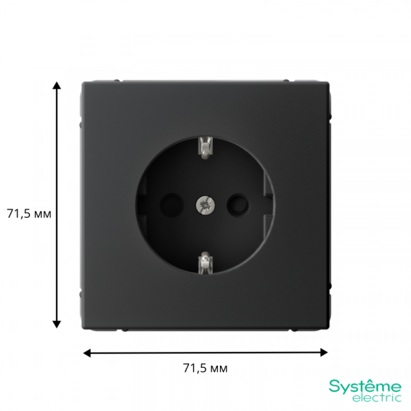 Розетка ArtGallery 16А с заземл. со шторками быстрозажим. клем. механизм карбон SE GAL001045S ТехноИмпульс