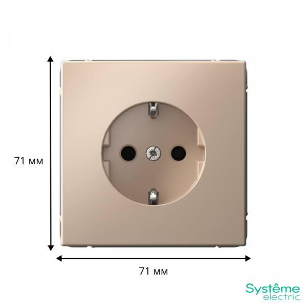 Розетка ArtGallery 16А с заземл. со шторками быстрозажим. клем. механизм песочн. SE GAL001245S ТехноИмпульс