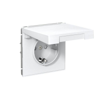 Розетка ArtGallery 16А IP20 с заземл. со шторками с крышкой быстрозажим. клем. механизм бел. SE GAL000146S ТехноИмпульс