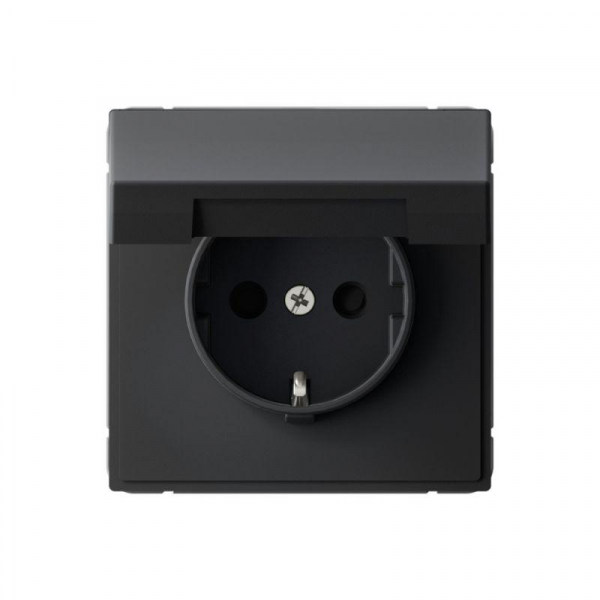 Розетка ArtGallery 16А IP20 с заземл. со шторками с крышкой быстрозажим. клем. механизм карбон SE GAL001046S ТехноИмпульс