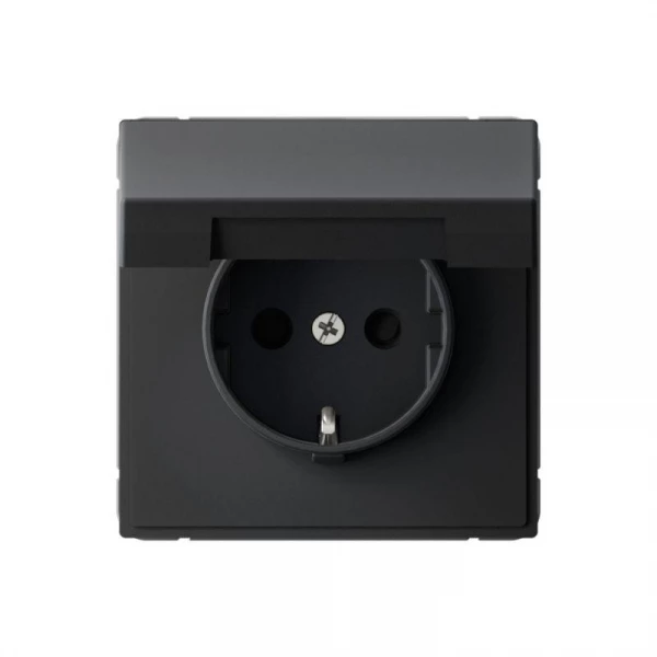 Розетка ArtGallery 16А IP20 с заземл. со шторками с крышкой быстрозажим. клем. механизм карбон SE GAL001046S ТехноИмпульс