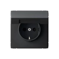 Розетка ArtGallery 16А IP20 с заземл. со шторками с крышкой быстрозажим. клем. механизм карбон SE GAL001046S ТехноИмпульс