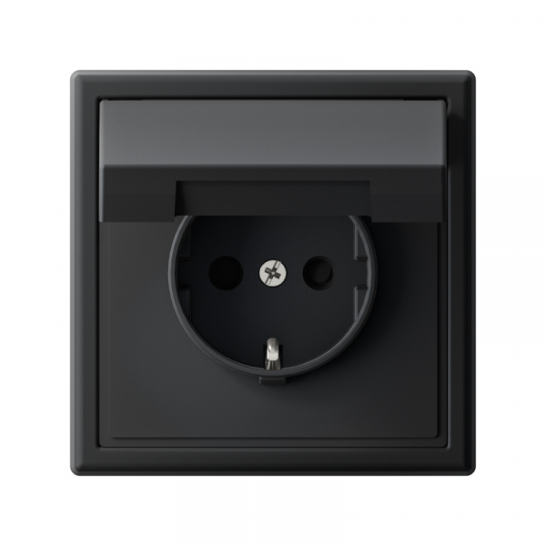 Розетка ArtGallery 16А IP20 с заземл. со шторками с крышкой быстрозажим. клем. механизм карбон SE GAL001046S ТехноИмпульс