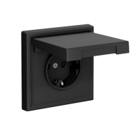 Розетка ArtGallery 16А IP20 с заземл. со шторками с крышкой быстрозажим. клем. механизм карбон SE GAL001046S ТехноИмпульс