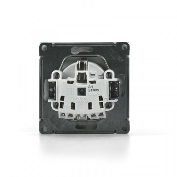 Розетка ArtGallery 16А IP44 с заземл. со шторками с крышкой быстрозажим. клем. механизм бел. SE GAL440146S ТехноИмпульс