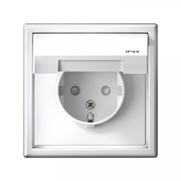 Розетка ArtGallery 16А IP44 с заземл. со шторками с крышкой быстрозажим. клем. механизм бел. SE GAL440146S ТехноИмпульс