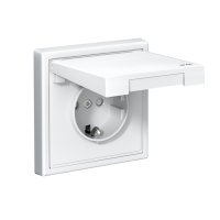 Розетка ArtGallery 16А IP44 с заземл. со шторками с крышкой быстрозажим. клем. механизм бел. SE GAL440146S ТехноИмпульс