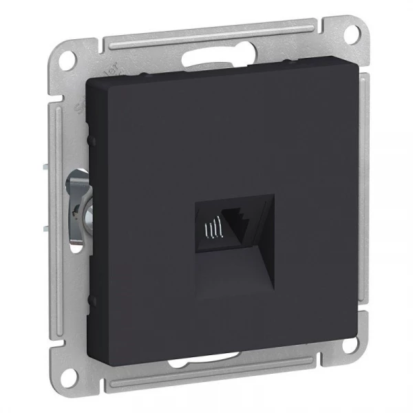 Розетка телефонная 1-м СП AtlasDesign RJ11 механизм карбон SE ATN001081 ТехноИмпульс