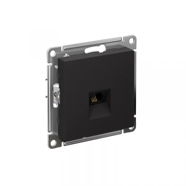 Розетка телефонная 1-м СП AtlasDesign RJ11 механизм карбон SE ATN001081 ТехноИмпульс