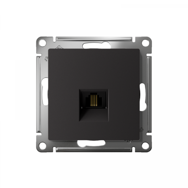 Розетка телефонная 1-м СП AtlasDesign RJ11 механизм карбон SE ATN001081 ТехноИмпульс