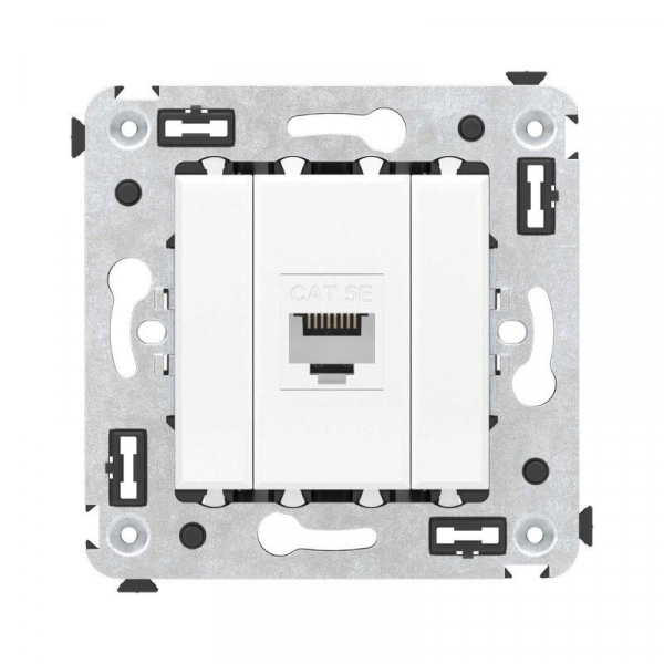Розетка компьютерная 1-м СП Avanti "Белое облако" RJ45 кат.5E без шторок механизм DKC 4400663 ТехноИмпульс
