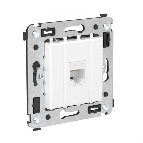 Розетка компьютерная 1-м СП Avanti "Белое облако" RJ45 кат.5E без шторок механизм DKC 4400663 ТехноИмпульс