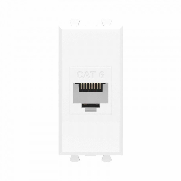 Розетка компьютерная 1мод. Avanti "Белое облако" RJ45 кат.6 без шторок модульная механизм DKC 4400691 ТехноИмпульс
