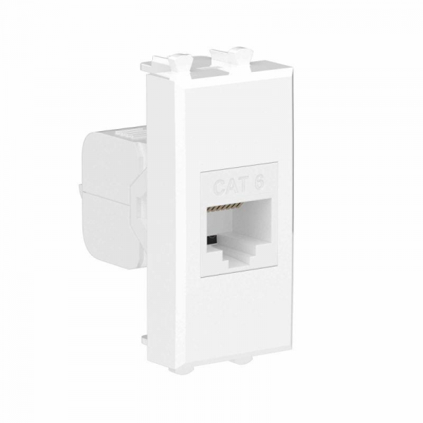 Розетка компьютерная 1мод. Avanti "Белое облако" RJ45 кат.6 без шторок модульная механизм DKC 4400691 ТехноИмпульс