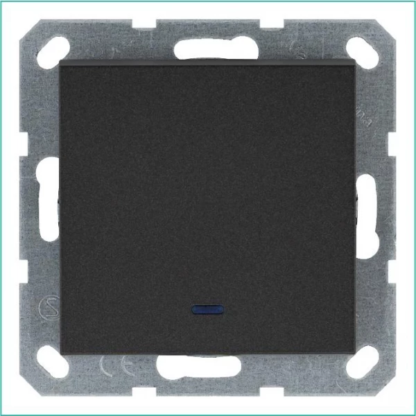 Выключатель 1-кл. 10А IP20 с подсветкой механизм антрацит Jasmart G3011NB ТехноИмпульс