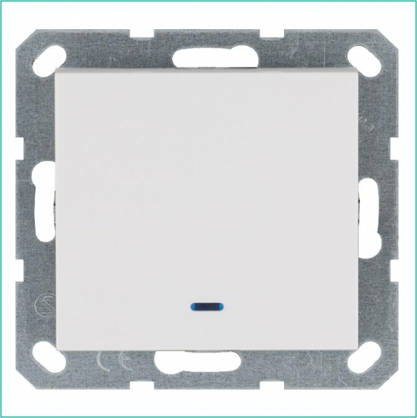 Выключатель 1-кл. 10А IP20 с подсветкой механизм бел. глянцевый Jasmart G3011NW ТехноИмпульс