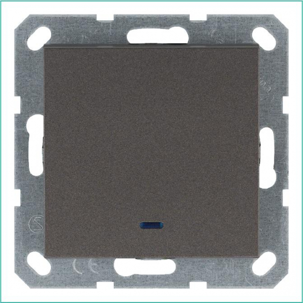 Выключатель 1-кл. 10А IP20 с подсветкой механизм мокко Jasmart G3011NZ ТехноИмпульс