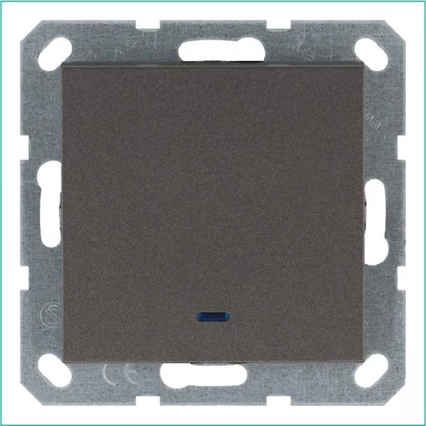 Выключатель 1-кл. 10А IP20 с подсветкой механизм мокко Jasmart G3011NZ ТехноИмпульс